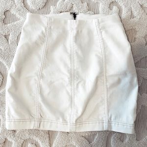Free people white high waisted mini skirt